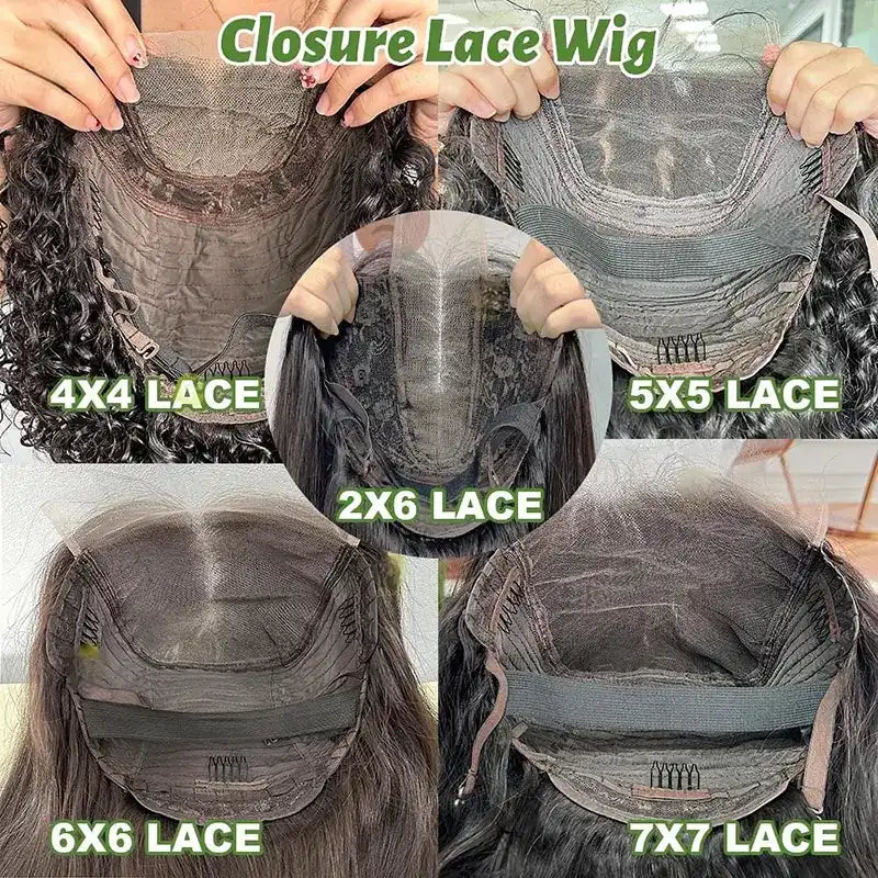 10A Custom HD/Transparent Closure Raw Hair Wig Water Wave