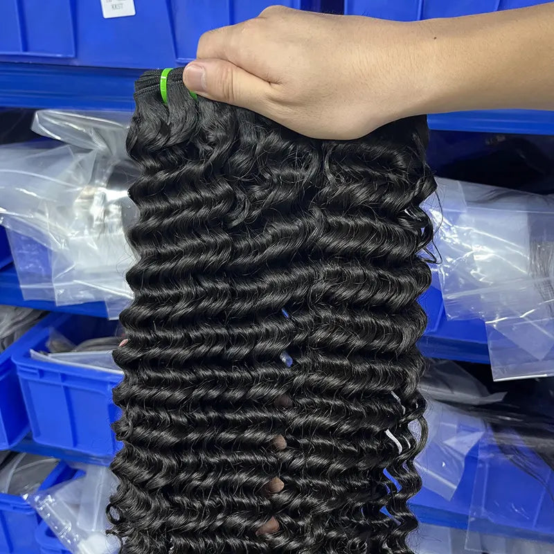 Tissage de cheveux vierges vietnamiens crus 12A, vague profonde