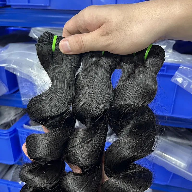 Tissage de cheveux vierges vietnamiens crus 12A, vague lâche