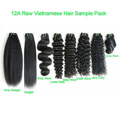 12A Raw Vietnamese Hair Sample Pack (4 Bundles) – Mixed Textures