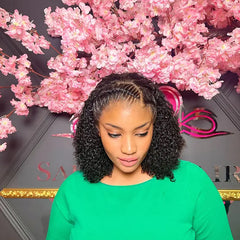 Perruque de cheveux bruts frontaux doubles dessinés 13x4 Pixie Curl