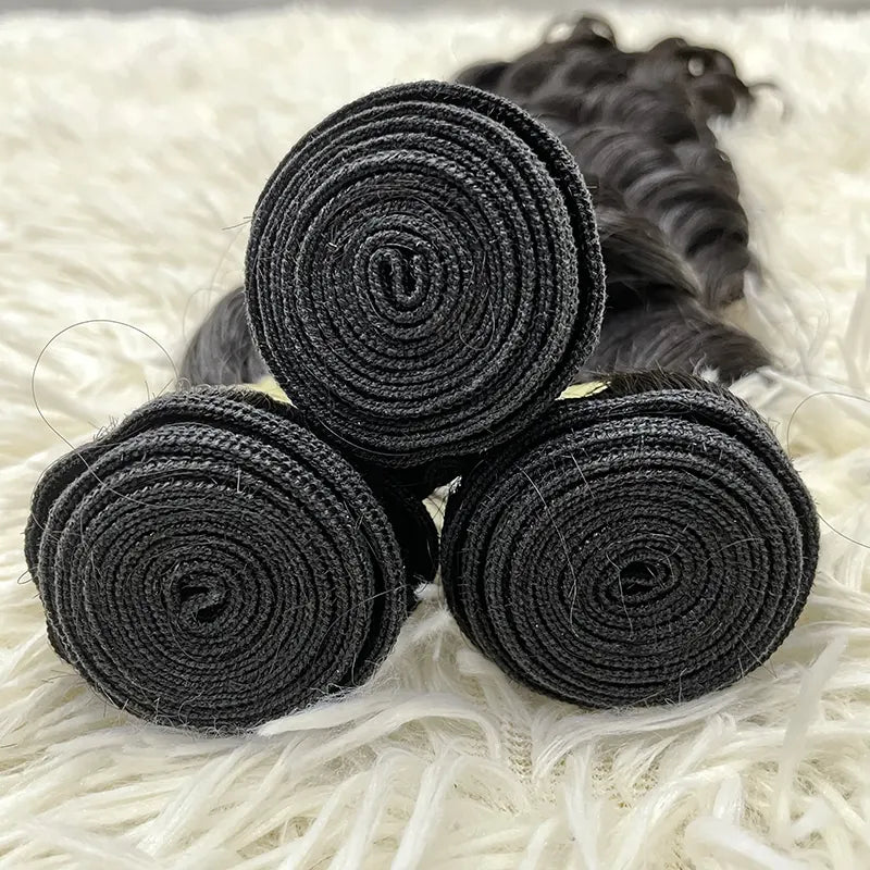 Tissage de cheveux vierges bruts à donneur unique 15A, bouclés