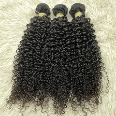 Tissage de cheveux vierges bruts à donneur unique 15A, bouclés