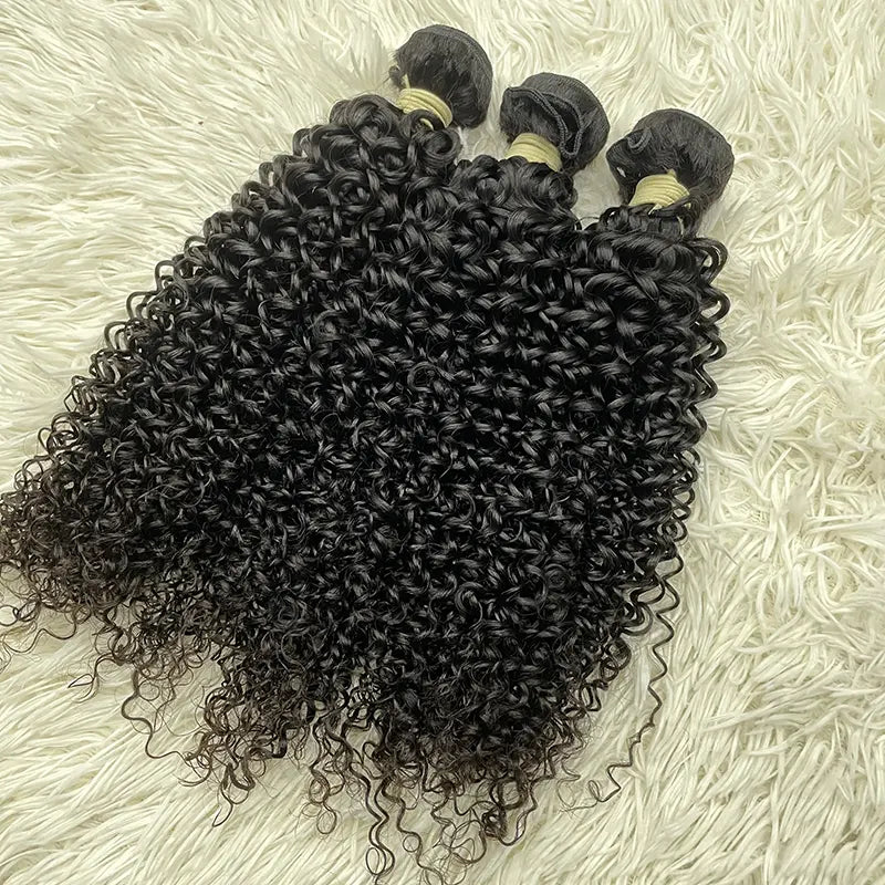 Tissage de cheveux vierges bruts à donneur unique 15A, bouclés