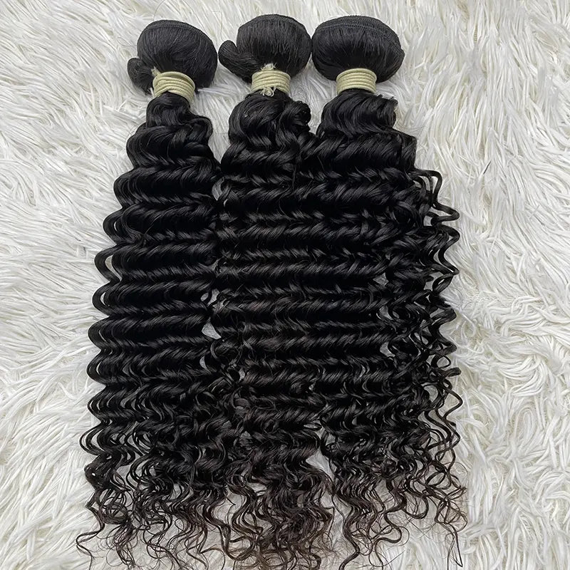 15A Single Donor Raw Hair Weaving Deep Wave