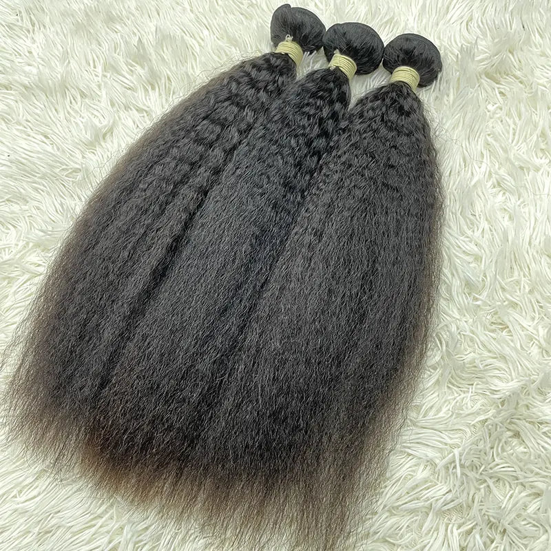 15A Single Donor Raw Hair Weaving Kinky Straight