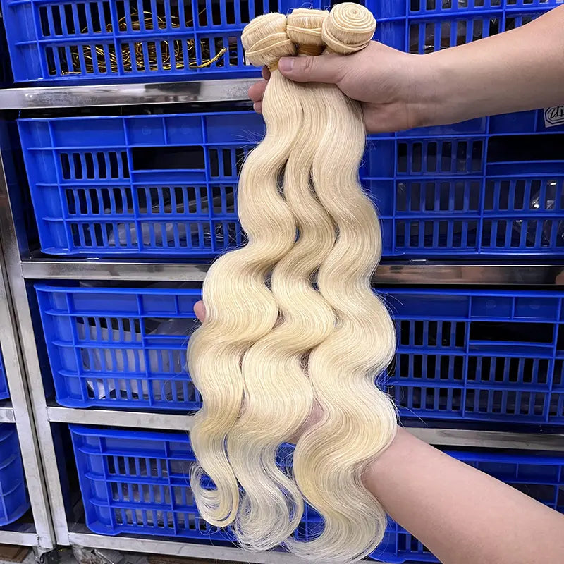 15A #613 Blonde Raw Single Donateur Cheveux Vierges Tissage Vague de Corps