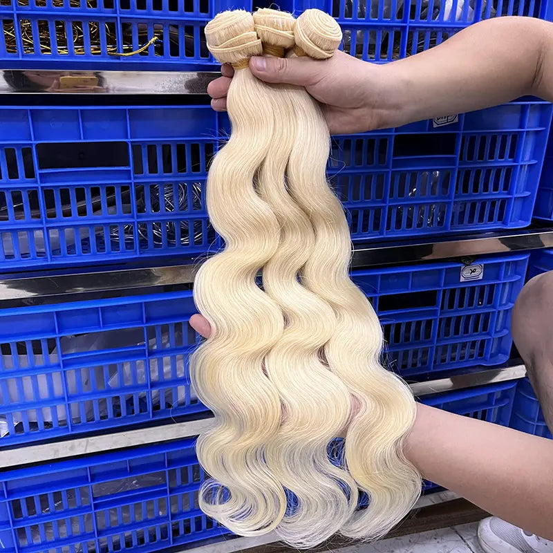 15A #613 Blonde Raw Single Donateur Cheveux Vierges Tissage Vague de Corps