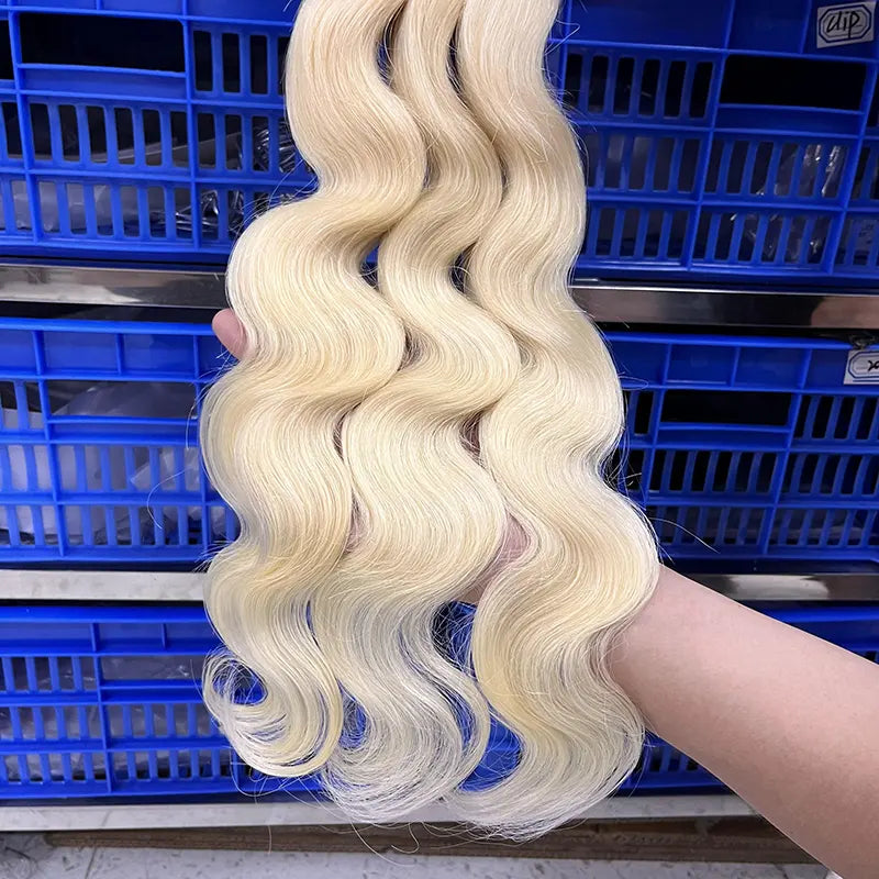 15A #613 Blonde Raw Single Donateur Cheveux Vierges Tissage Vague de Corps