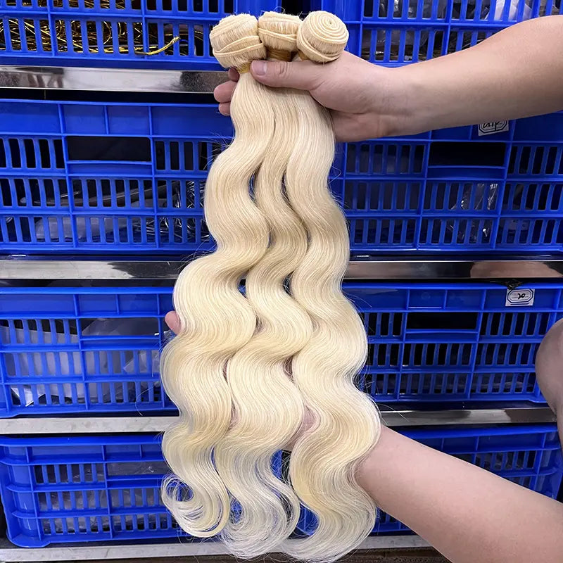 15A #613 Blonde Raw Single Donateur Cheveux Vierges Tissage Vague de Corps