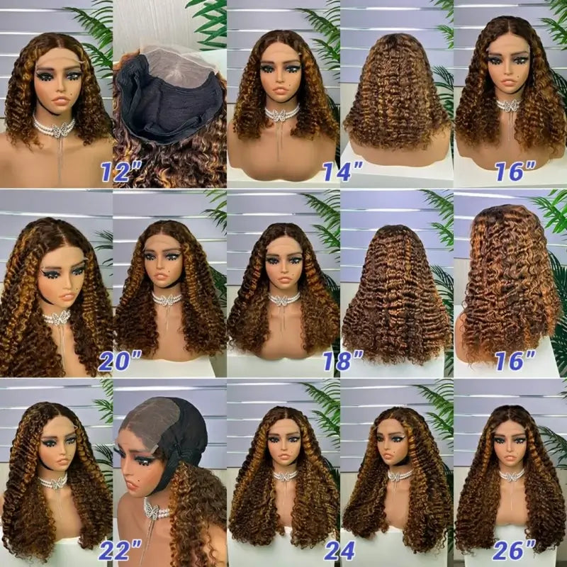 Perruque en cheveux bruts double tirage 5x5 boucles bohémiennes