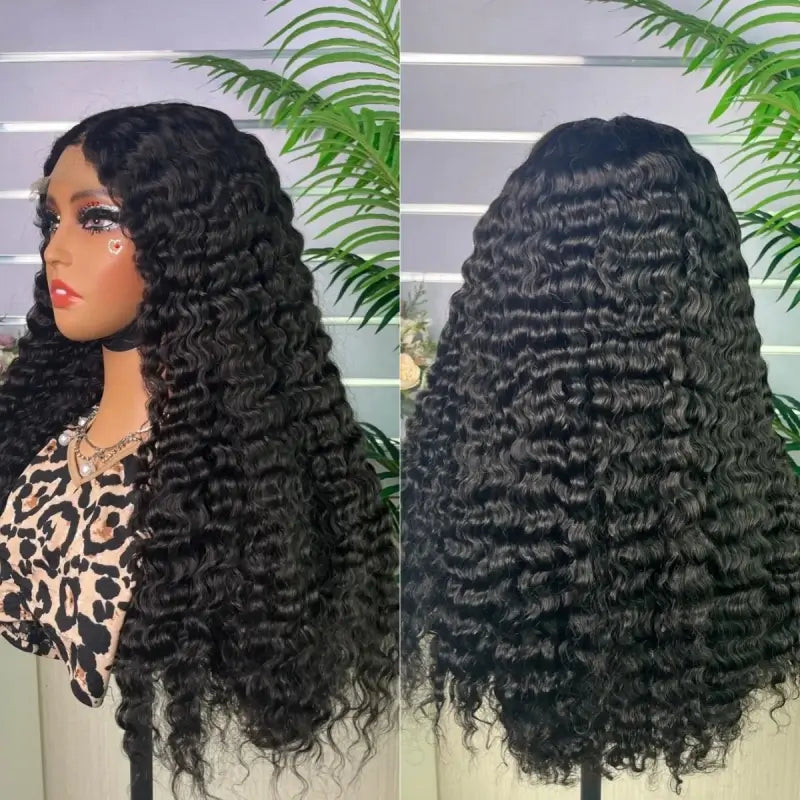 Perruque en cheveux bruts double tirage 5x5 boucles bohémiennes