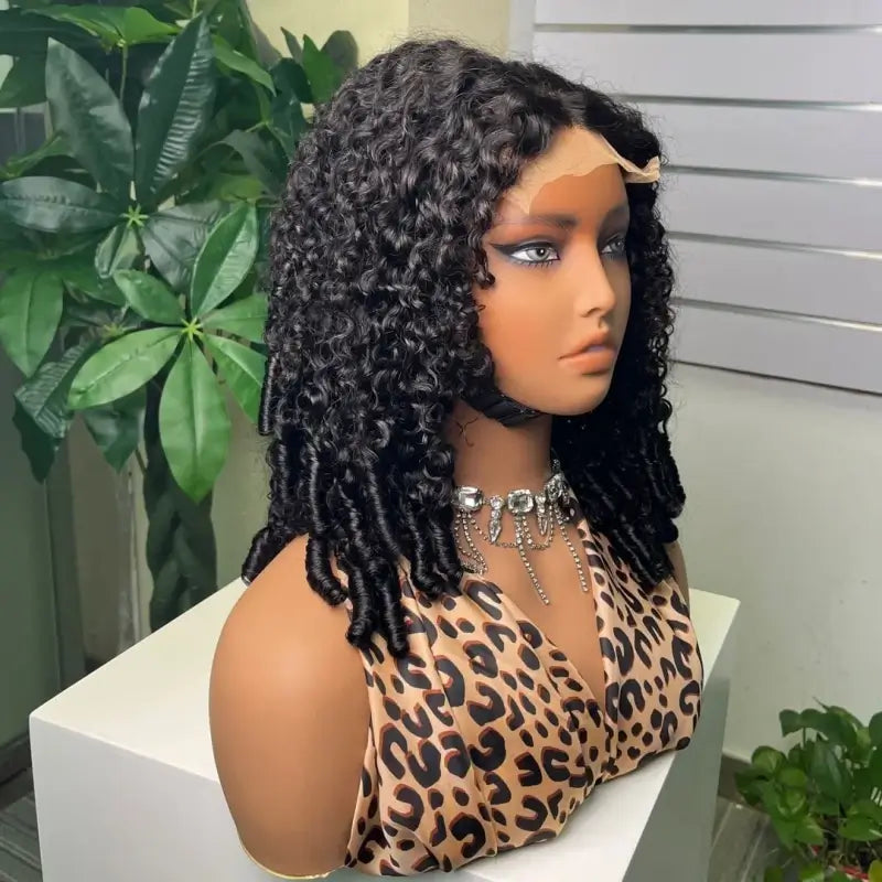 Perruque en cheveux bruts double tirage 5x5 boucles spiralées bohémiennes