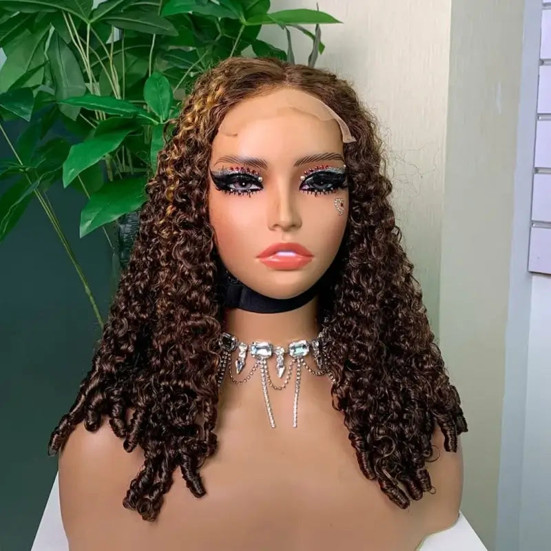Perruque en cheveux bruts double tirage 5x5 boucles spiralées bohémiennes