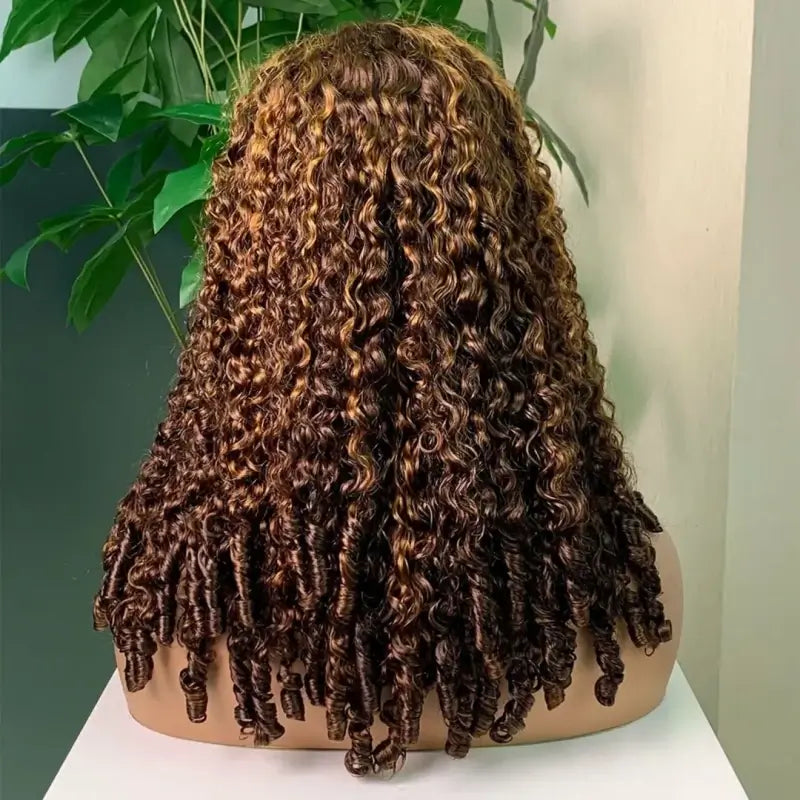 Perruque en cheveux bruts double tirage 5x5 boucles spiralées bohémiennes