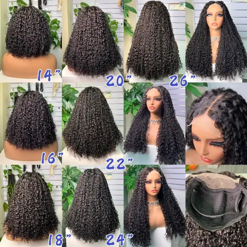 Perruque en cheveux bruts bouclée pixel double tirage 5x5