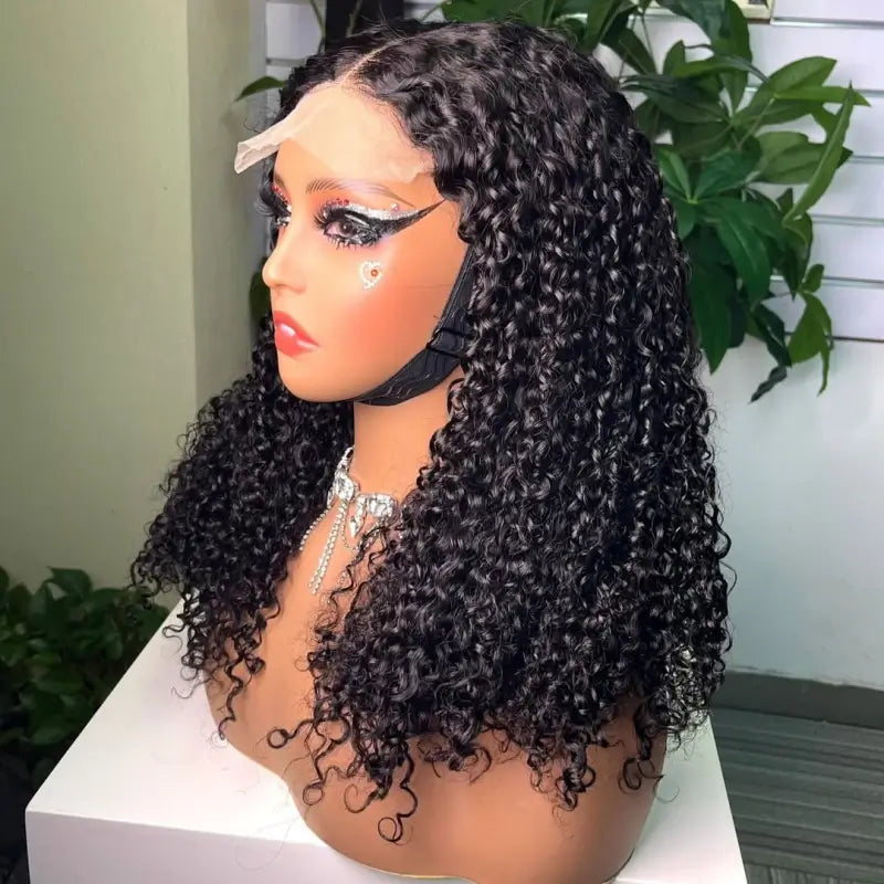 Perruque en cheveux bruts bouclée pixel double tirage 5x5