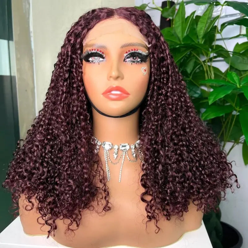 Perruque en cheveux bruts bouclée pixel double tirage 5x5