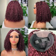 Perruque en cheveux bruts bouclée pixel double tirage 5x5
