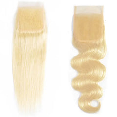 #613 Cheveux blonds 4x4 HD/Fermeture transparente