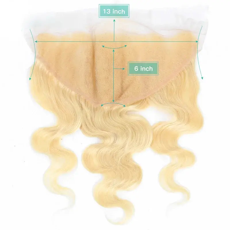# 613 Cheveux blonds HD Fermeture en dentelle et vague frontale
