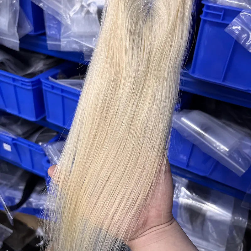 #613 Cheveux blonds 2x6 HD/Fermeture transparente