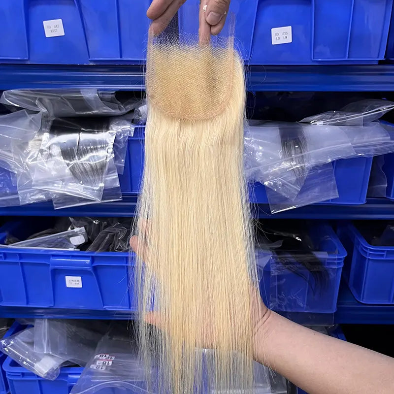 #613 Cheveux blonds 4x4 HD/Fermeture transparente