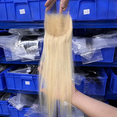 #613 Cheveux blonds 4x4 HD/Fermeture transparente