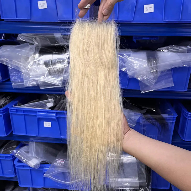 #613 Cheveux blonds 4x4 HD/Fermeture transparente