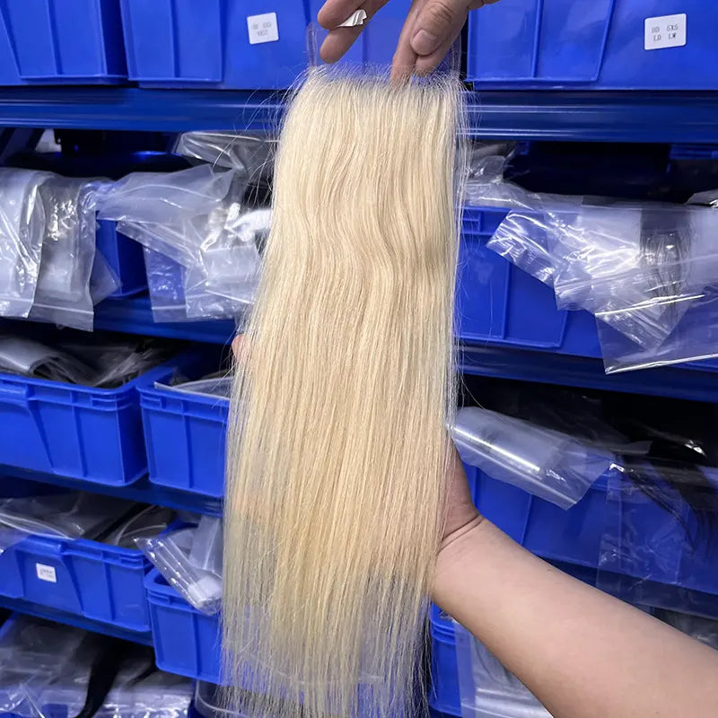 #613 Cheveux blonds 4x4 HD/Fermeture transparente