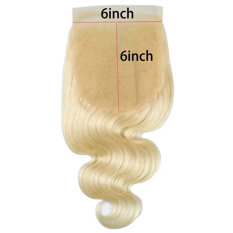 # 613 Cheveux blonds Fermeture en dentelle transparente et vague frontale