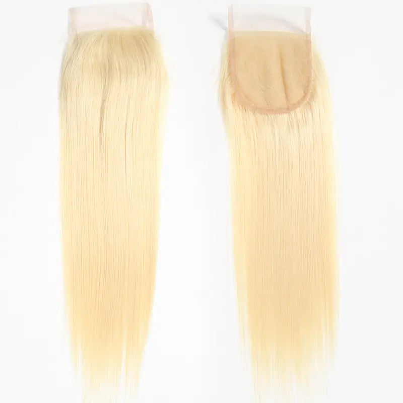 # 613 Cheveux blonds Fermeture en dentelle transparente et frontale droite