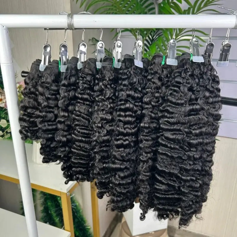 9A Cheveux Bruts Double Tirage Tissage Boucle Bohémienne