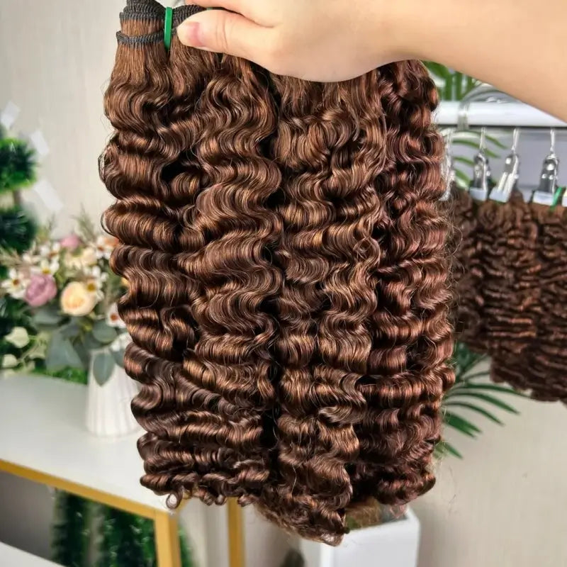 9A Cheveux Bruts Double Tirage Tissage Boucle Bohémienne