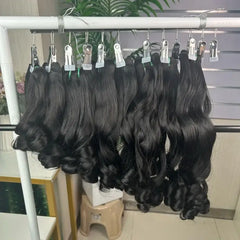 Cheveux tissés bruts 9A à double tirage bouclés et rebondissants