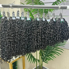 9A Cheveux Bruts Double Tirage Tissage Pixel Bouclés