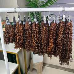 9A Cheveux Bruts Double Tirage Tissage Pixel Bouclés