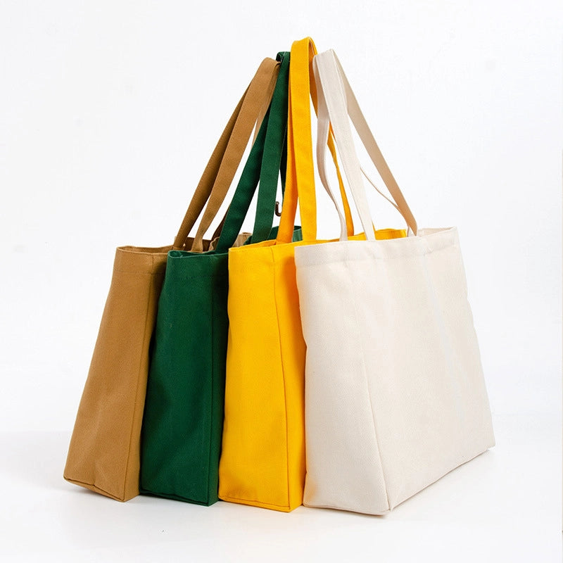 Custom Logo Cotton Canvas Tote Bags For Hair Extensions & Wigs