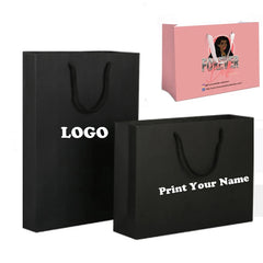 Sacs fourre-tout en papier avec logo personnalisé pour extensions de cheveux et perruques