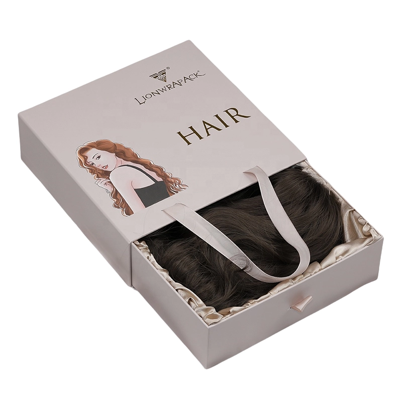 Boîtes en carton faites sur commande de tiroir de glissière de logo pour des extensions de cheveux et des perruques