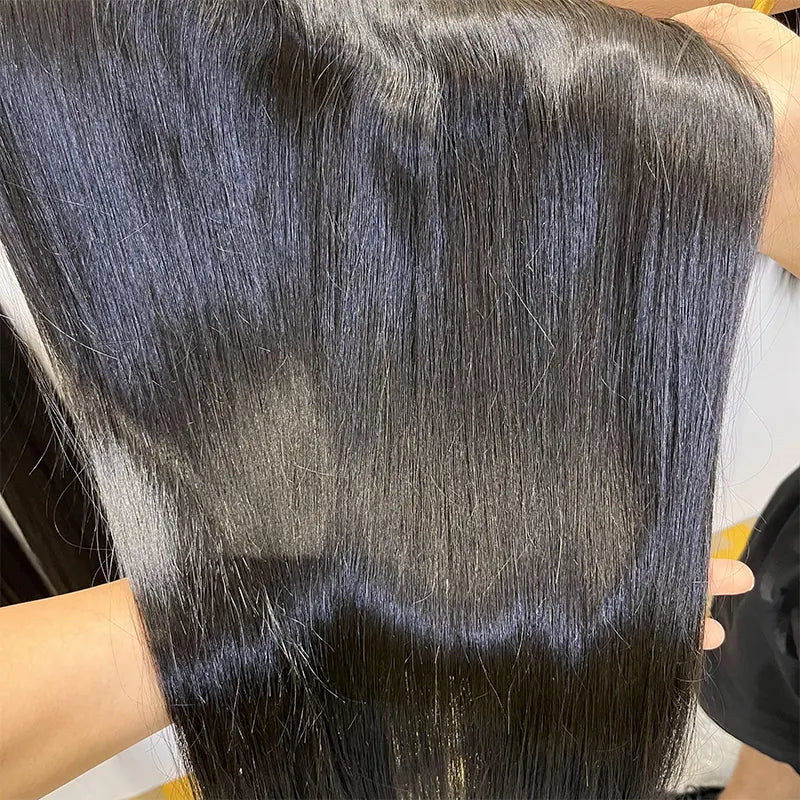 Extensions de cheveux humains vierges à clipser en forme de U, une pièce, 3/4 tête complète