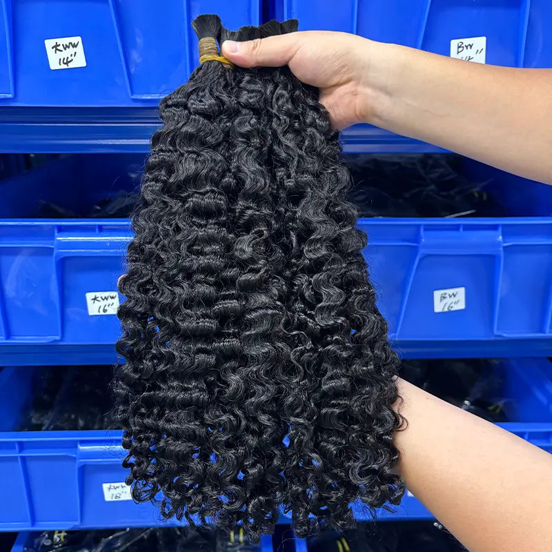 Cheveux humains vierges bouclés bohèmes en vrac pour tresser
