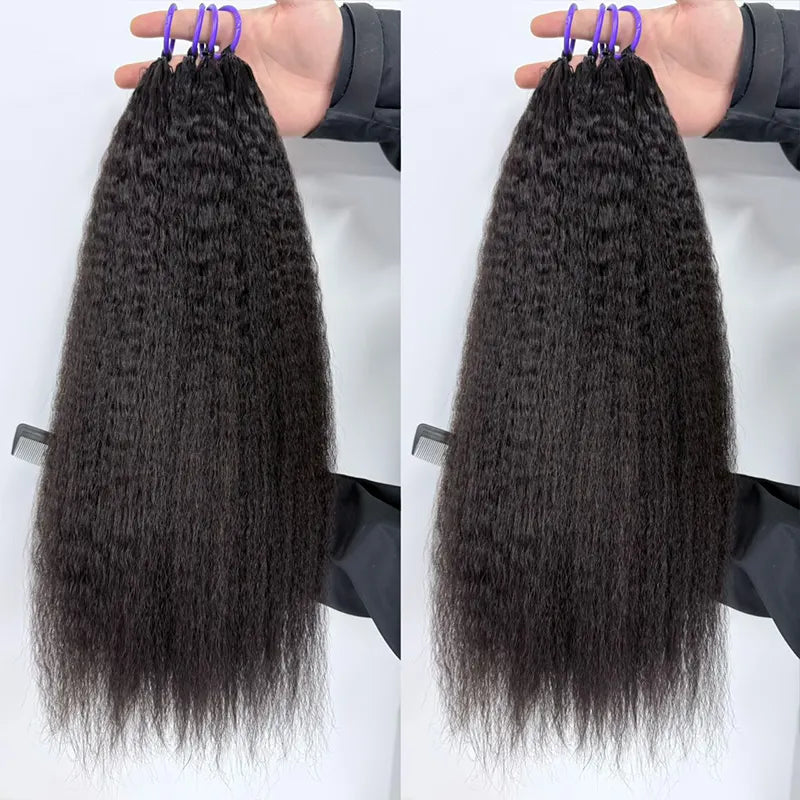 Kinky Straight Human Hair Crochet Braids Extensions
